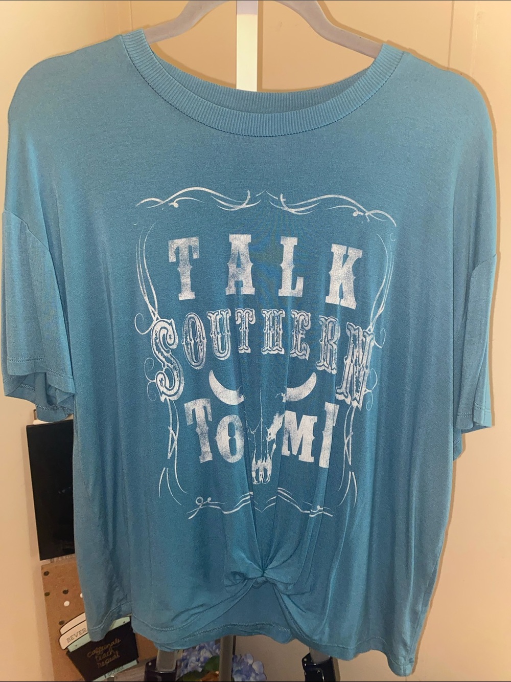 Graphic Tee with Knot Detail